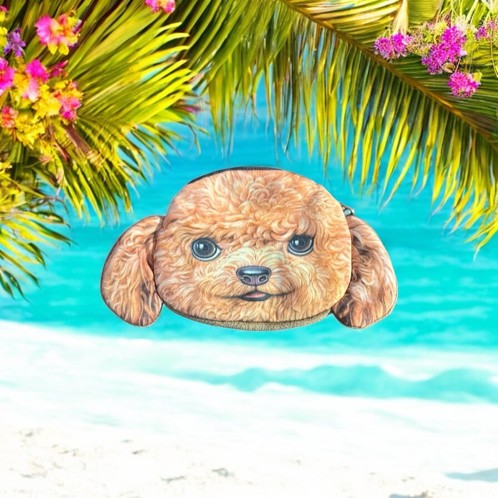 Poodle Zipper Coin Purse or small trinkets adorable little face